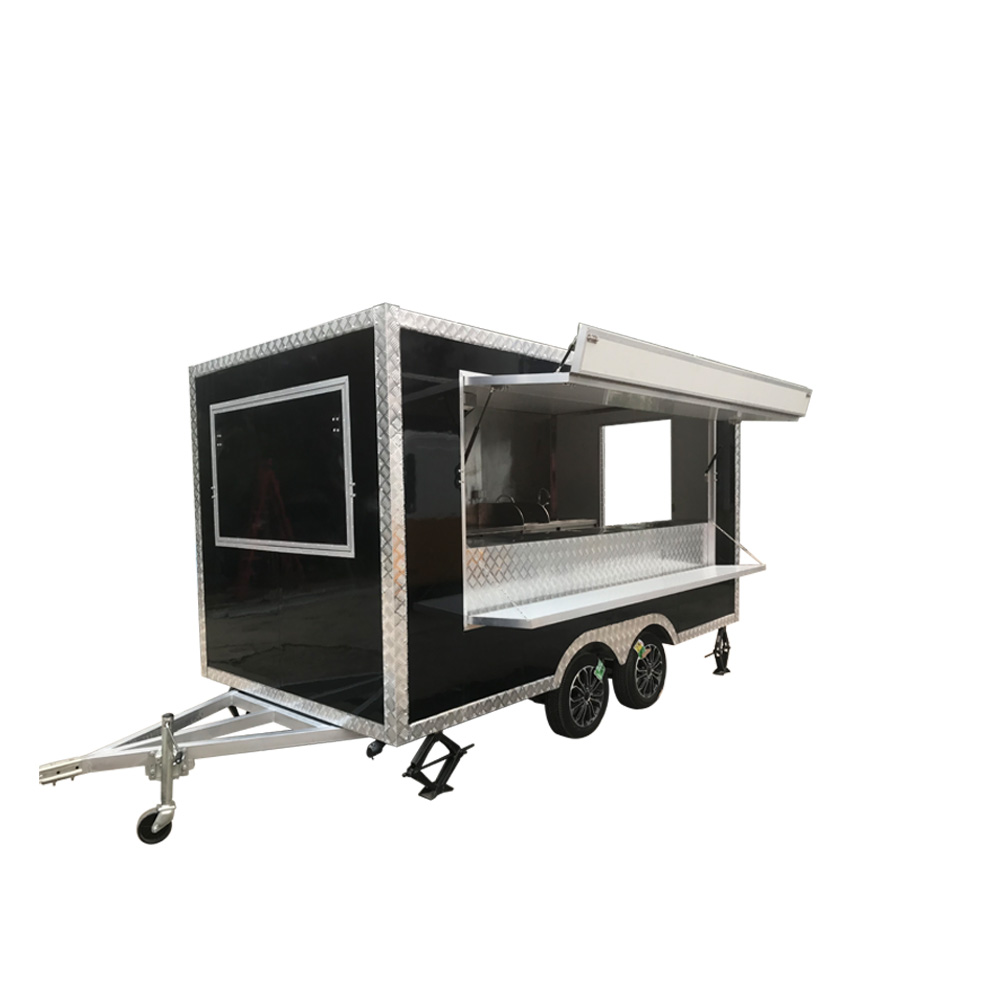 Hot Dog Vending Cart - Ruang besar persegi Makanan Cepat Trailer